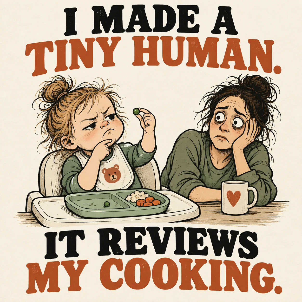 I made a tiny human. It reviews my cooking.
