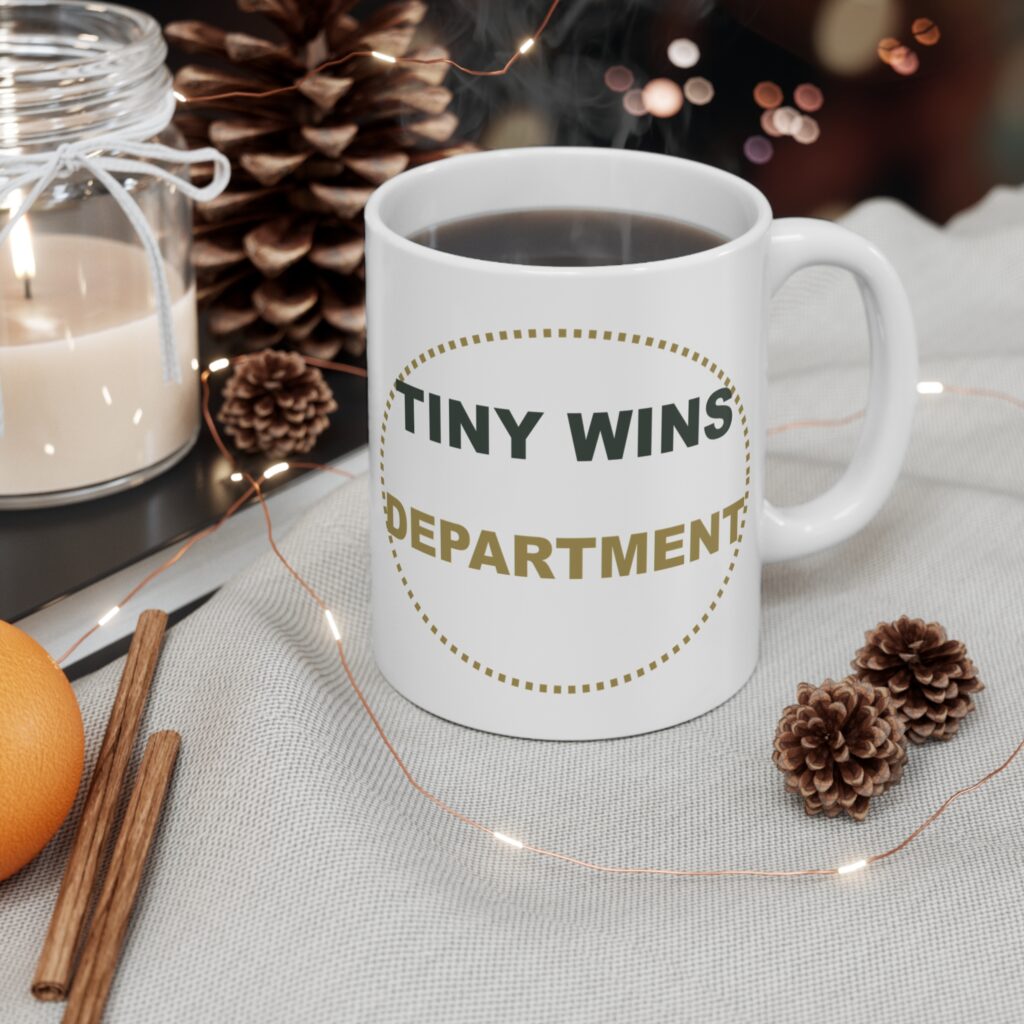 Tiny Wins Department White Ceramic Mug