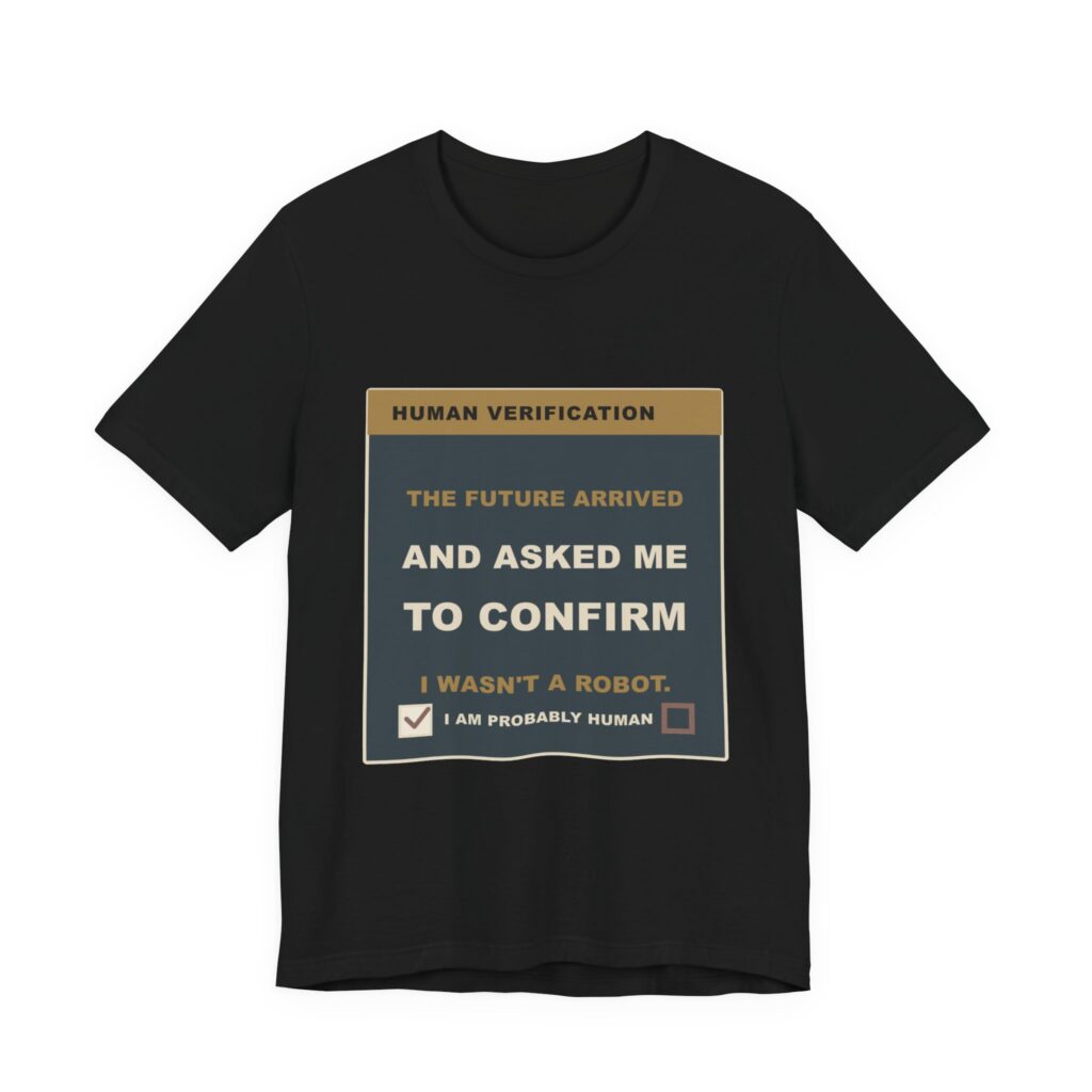 The Future Arrived and Asked Me to Confirm I Wasn't a Robot. Funny Unisex T-Shirt