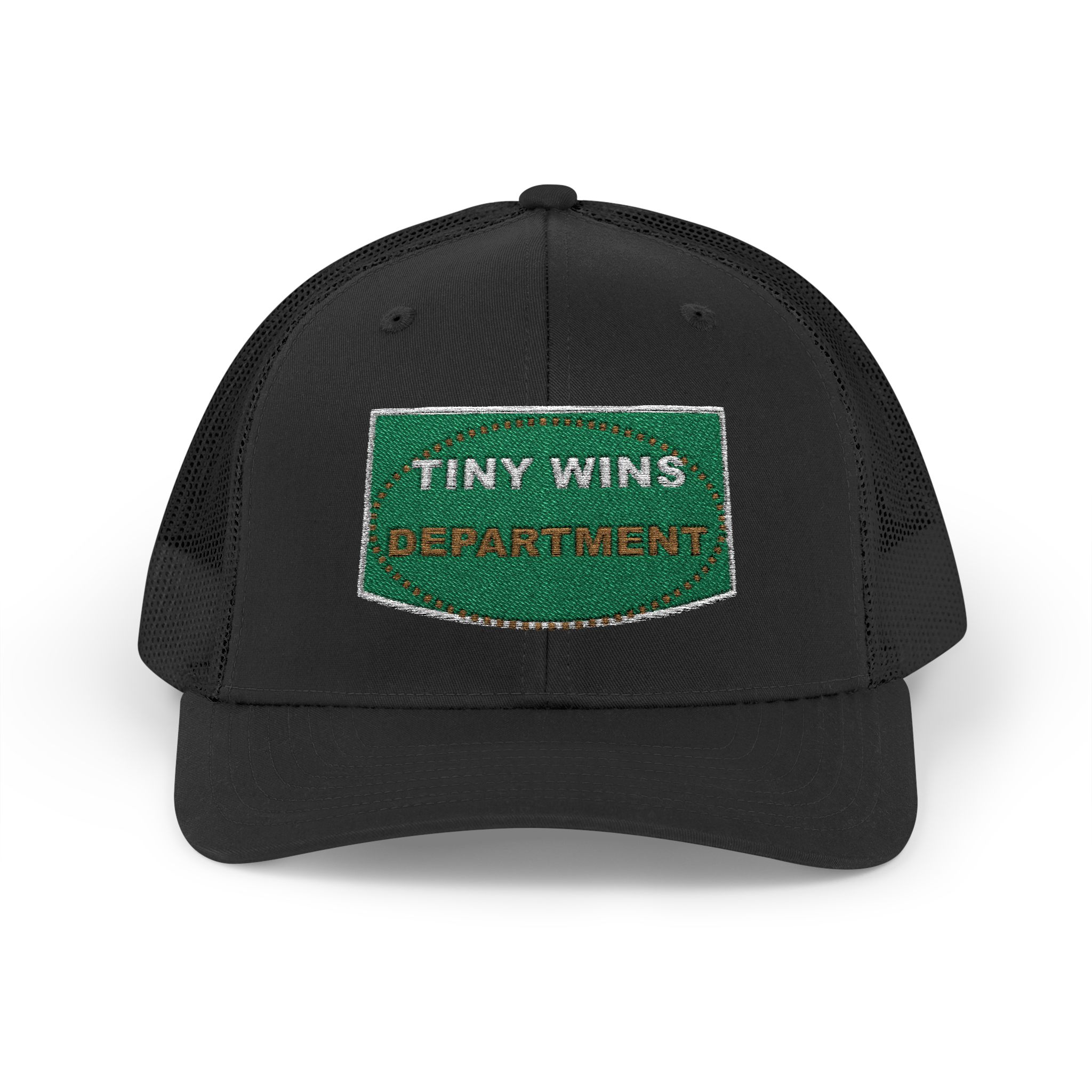 Tiny Wins Department Trucker Snapback Hat