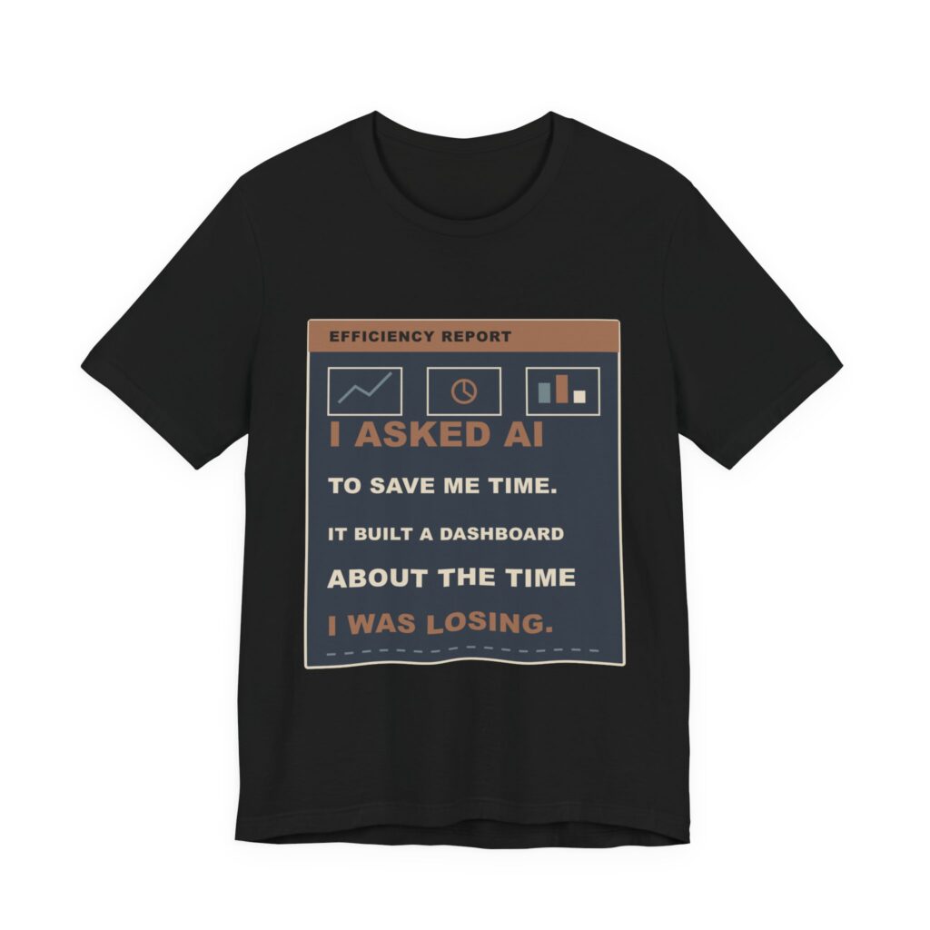 I Asked AI to Save Me Time. It Built a Dashboard About the Time I Was Losing. Funny Unisex T-Shirt